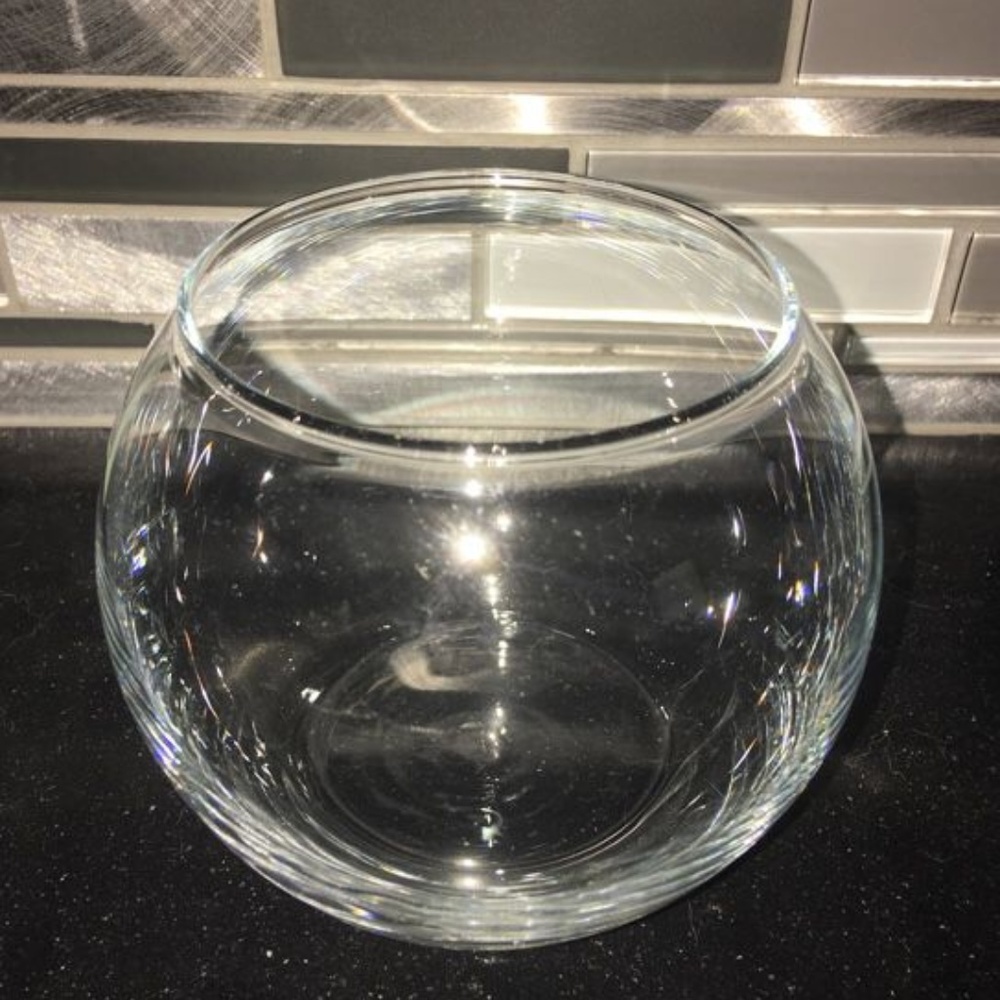 Small Glass Fish Bowl Decor
